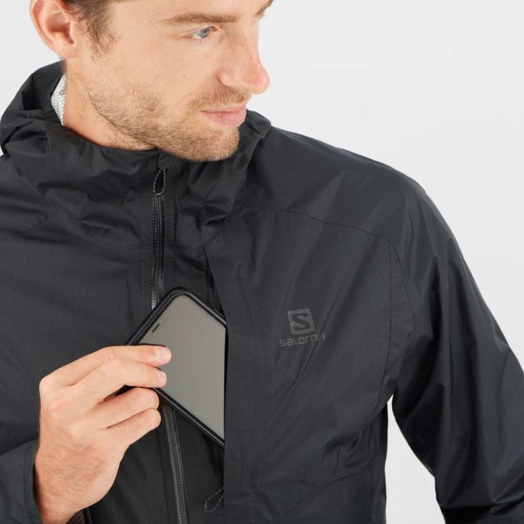 Black Salomon Bonatti Waterproof Men's Shell Jackets | PH 51360C